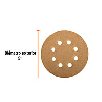 Caja con 5 discos de lija 5' grano 180 lijadora roto-orbital - DIRO-518 / 17952