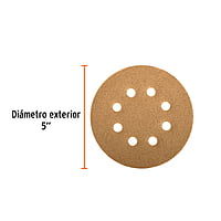 Caja con 5 discos de lija 5' grano 320 lijadora roto-orbital - DIRO-532 / 17983