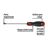 Desarmador plano, 1/4x8', mango Comfort Grip, Pretul - DR-1/4X8BP / 21482