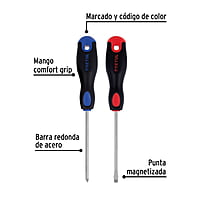 Duo de desarmadores, 3/16x4, mango Comfort Grip, Pretul - DUO-3/16X4BP / 20216