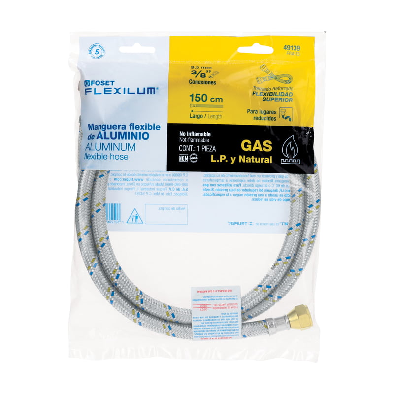 Manguera para gas, aluminio, 5/16' X 150 cm, Foset Basic - FGA-15NP / 23203