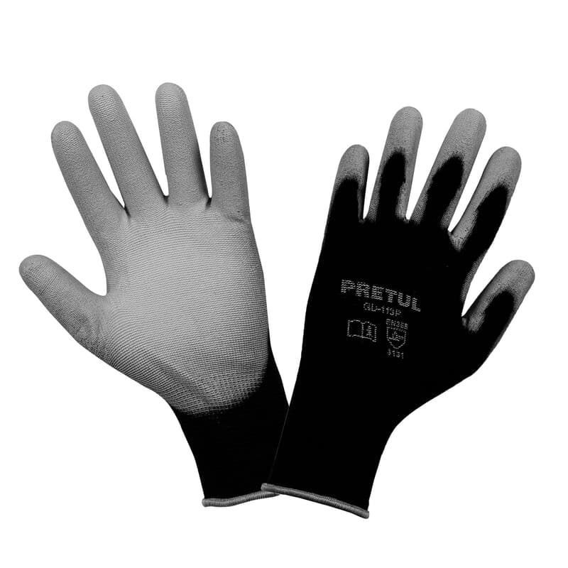 Guantes de nylon recubiertos de poliuretano, grandes, Pretul - GU-113P / 20031