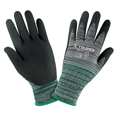 Guantes de nylon recubiertos de nitrilo arenoso, chicos - GU-131 / 17063