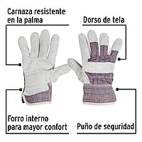 Guantes de carnaza y loneta, unitalla, Pretul - GU-235P / 29976