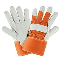 Guantes de piel de res y dorso de loneta - GU-255 / 17051