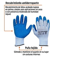 Guantes de poliéster recubiertos de latex, chicos - GU-411 / 15265