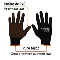 Guantes de poliéster con puntos de PVC en palma, chicos - GU-441 / 12650