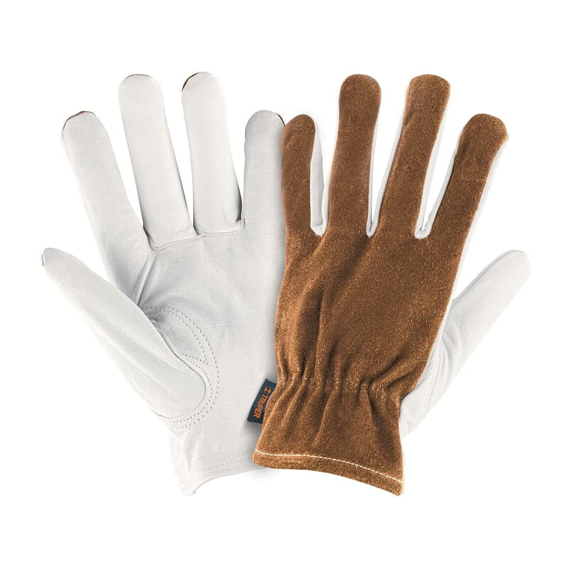 Guantes de piel de cabra con dorso de carnaza - GU-735 / 14288