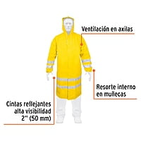 Gabardina impermeable con reflejante, talla grande, PVC - IM-REF-L / 17723