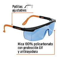 Lentes de seguridad ajustables, mica azul, Classic - LEN-2000Z / 15136