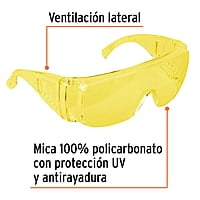 Lentes de seguridad, mica ambar, Safe - LEN-SA / 14254