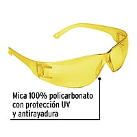 Lentes de seguridad, mica ámbar, Pretul, Lite - LEN-SA-P / 20403