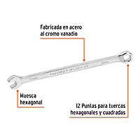 Llave combinada, extralarga, milimétrica, 6 x 125 mm - LL-2006M / 15610