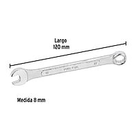 Llave combinada, mm, 8 x 120 mm, Pretul - LL-2008MP / 21902