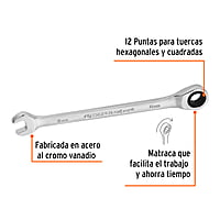 Llave combinada con matraca, 8 x 136 mm, Truper Expert - LL-2008MX / 15742