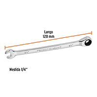 Llave combinada con matraca, 1/4' x 120 mm, Truper Expert - LL-2008X / 13601