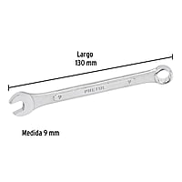 Llave combinada, mm, 9 x 130 mm, Pretul - LL-2009MP / 21903