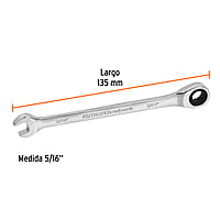 Llave combinada con matraca, 5/16' x 135 mm, Truper Expert - LL-2010X / 15735