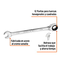 Llave combinada con matraca, 11 x 160 mm, TruperExpert - LL-2011MX / 13620