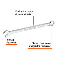 Llave combinada, extralarga, 3/8' x 164 mm - LL-2012 / 15592