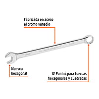 Llave combinada, extralarga, milimétrica, 13 x 202 mm - LL-2013M / 15617