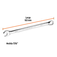 Llave combinada, extralarga, 7/16' x 183 mm - LL-2014 / 15593