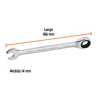 Llave combinada con matraca, 14 x 186 mm, Truper Expert - LL-2014MX / 15746