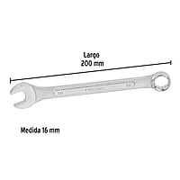 Llave combinada, mm, 16 x 200 mm, Pretul - LL-2016MP / 21910