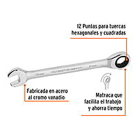 Llave combinada con matraca, 16 x 202 mm, Truper Expert - LL-2016MX / 13621