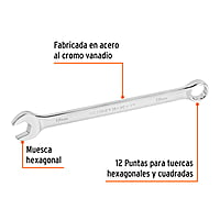 Llave combinada, extralarga, milimétrica, 17 x 259 mm - LL-2017M / 15621