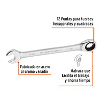 Llave combinada con matraca, 17 x 218 mm, Truper Expert - LL-2017MX / 13622