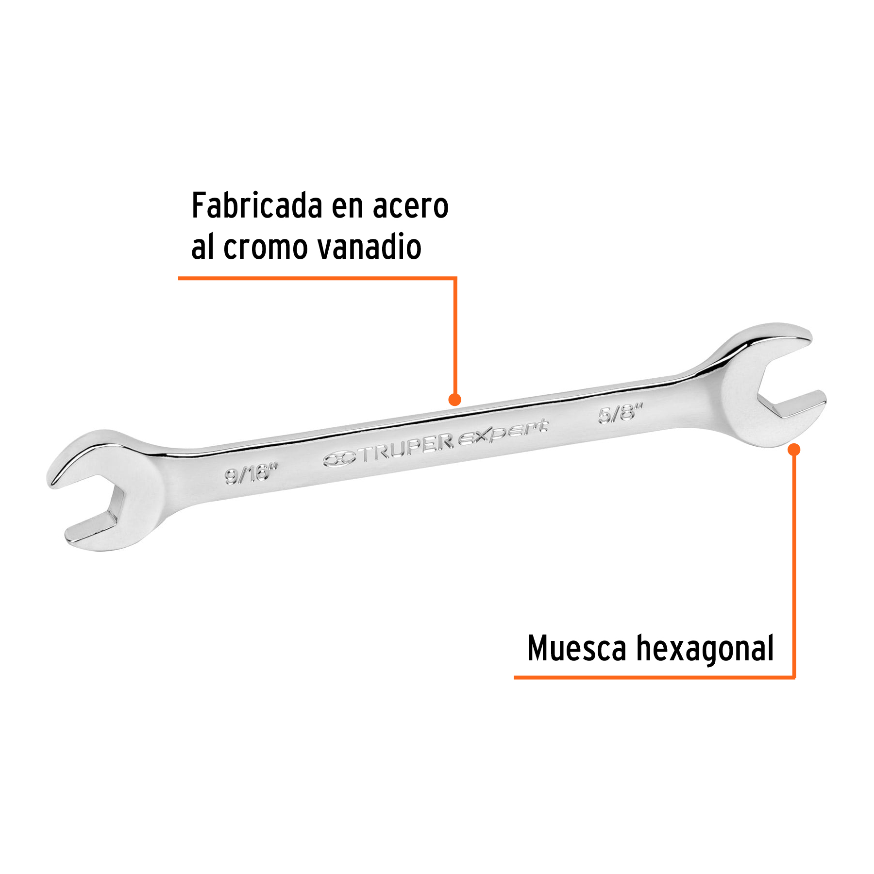 Llave española, 9/16 x 5/8' x 185 mm - LL-3030 / 15690