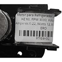 Motor para Refrigerador Domestico HZ 60, RPM 3000, Voltaje 120, Amperes 0.22, Watts 12, MTREWH002 ERO