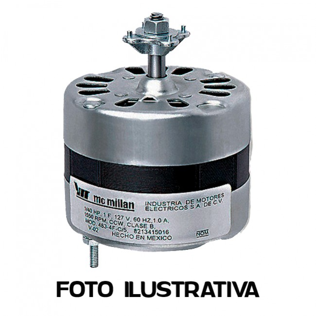 Motor Condensador Mc Millan 1/30 Hp-25 W- 3.3" D - CW-110 V Abierto - 483-4F-D/6 Cople