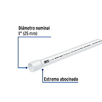 Tubo de 3 m de PVC de 1' hidráulico RD 26, Saniflow - PVC-103 / 40083