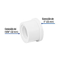 Reducción bushing de PVC, 1-1/4 x 1' - PVC-234 / 45535