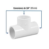 Tee sencilla de PVC, 3/4' - PVC-762 / 45421