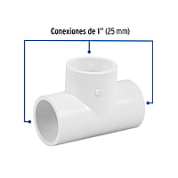 Tee sencilla de PVC, 1' - PVC-763 / 45422