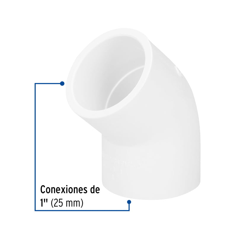 Codo 45° de PVC, 1' - PVC-863 / 45416