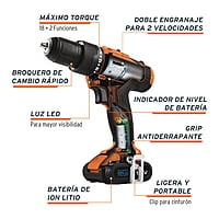 Rotomartillo compacto inalámbrico 3/8' 12 V, profesional - ROTI-12AC / 12793