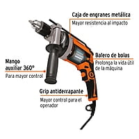 Rotomartillo 1/2' 850 W, profesional, Truper - ROTO-1/2A9 / 14659