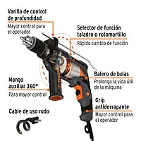 Rotomartillo 1/2' 700 W, industrial, Truper - ROTO-1/2N6 / 19457