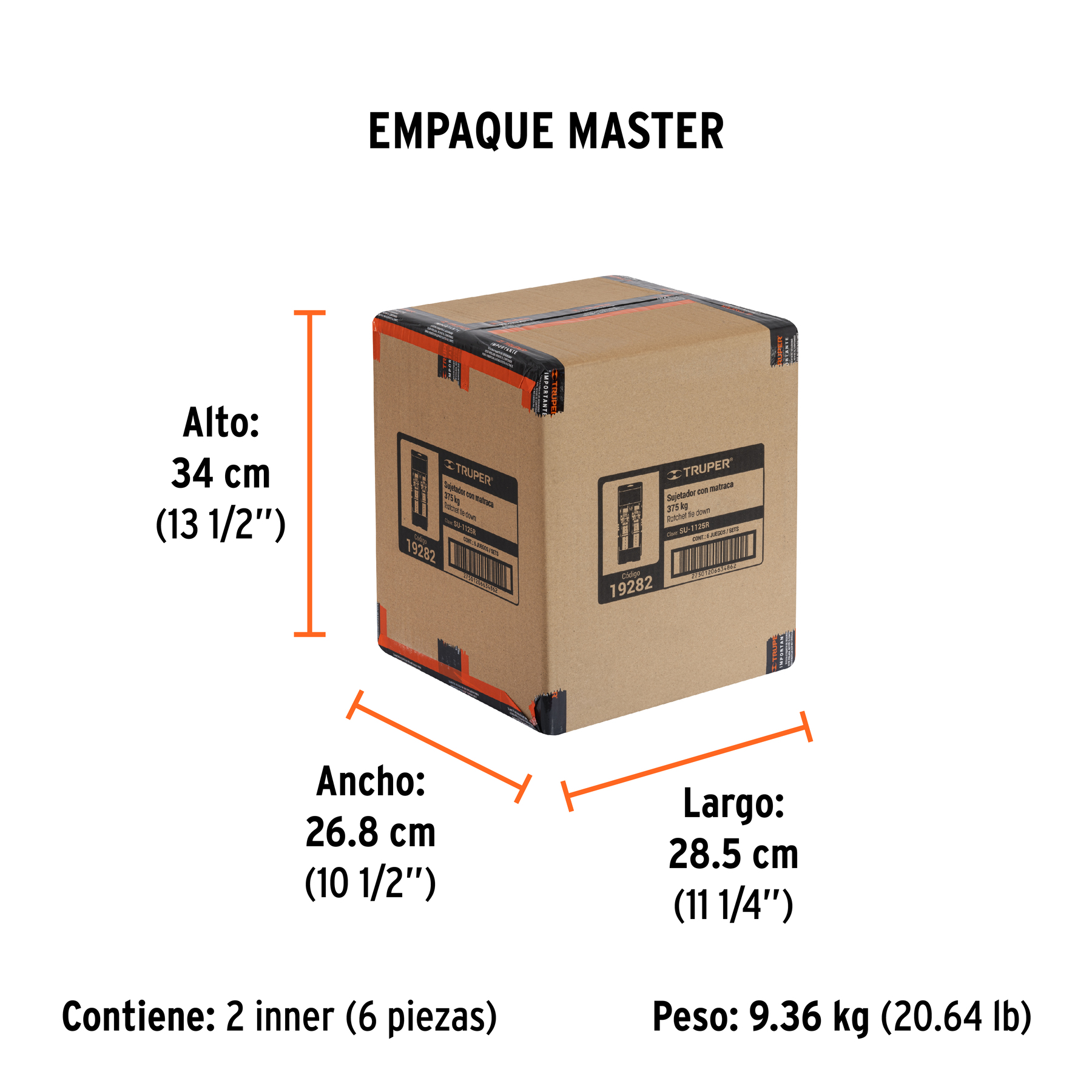 Juego de 2 sujetadores con matraca carga máxima 1125 kg - SU-1125R / 19282