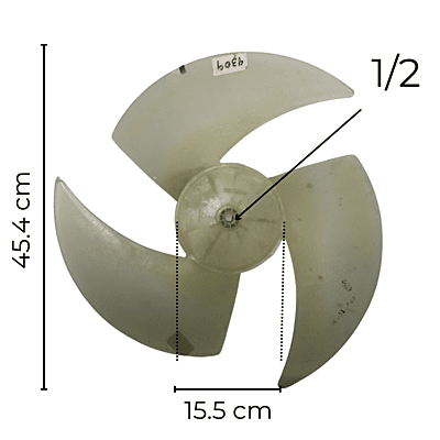 Aspa Para Minisplit, Condensador, 1.5 Toneladas, Diámetro Exterior 45.4 Cm, Altura 15.5 Cm, Flecha 1/2, Derecha, 3 Hojas - 10335257