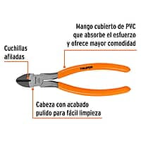 Pinza corte diagonal 7', mango de PVC - T202-7 / 17313