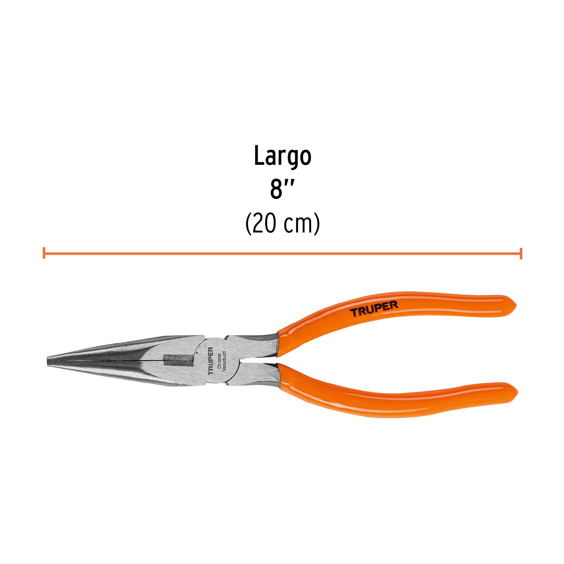 Pinza punta y corte 8', mango de PVC - T203-8 / 17310