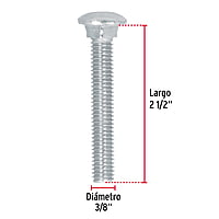 Bolsa con 50 tornillos 3/8' x 2-1/2' tipo coche - TORC-3/8X2-1/2 / 44733