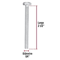 Bolsa con 50 tornillos 1/4' x 2-1/2' tipo máquina - TORM-1/4X2-1/2 / 44562