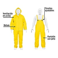 Conjunto impermeable, talla mediana, PVC - TRA-PRO-M / 14418