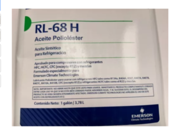 Aceite Poliolester 1/4 De Galon Rl-68H Emerson - Rl68H-00